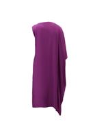 Bayan Mor Asimetrik Kesim Midi Elbise