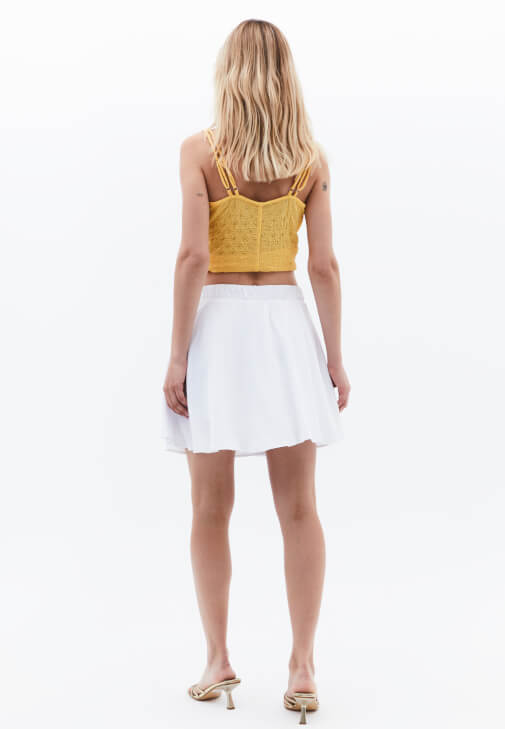 Asimetrik Mini Etek ve Bluz Kombini