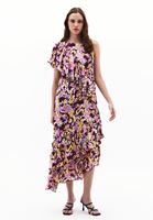 Bayan Çok Renkli Fırfır Detaylı Uzun Elbise