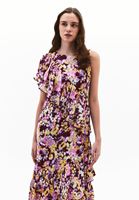 Bayan Çok Renkli Fırfır Detaylı Uzun Elbise