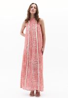 Bayan Çok Renkli Püsküllü Halter Yaka Elbise