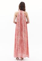 Bayan Çok Renkli Püsküllü Halter Yaka Elbise