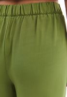 Bayan Yeşil Ultra Yüksek Bel Wide-Leg Pantolon