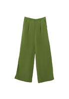 Bayan Yeşil Ultra Yüksek Bel Wide-Leg Pantolon