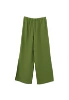 Bayan Yeşil Ultra Yüksek Bel Wide-Leg Pantolon