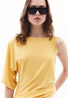 Büzgü Detaylı Bluz ve Orta Bel Pantolon Kombini