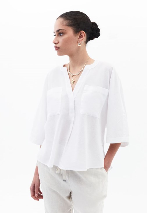 Oversize Gömlek ve Keten Carrot-Fit Pantolon Kombini