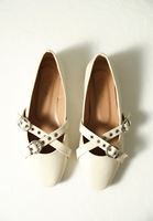 Bayan Krem Trok Detaylı Babet