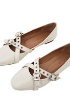 Bayan Krem Trok Detaylı Babet