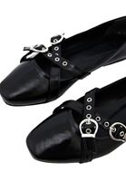 Bayan Siyah Trok Detaylı Babet