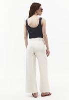 Bayan Bej Wide-Leg Denim Pantolon