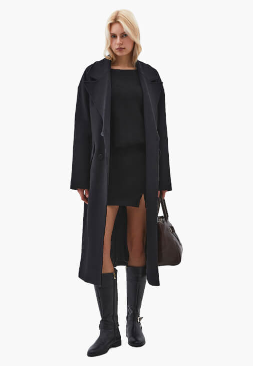 Triko Kazak ve Şort Etek Kombini