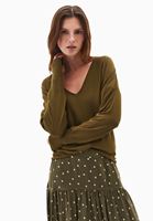 Bayan Yeşil V Yaka Kazak