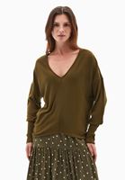 Bayan Yeşil V Yaka Kazak