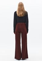 Bayan Kahverengi Wide-Leg Kadife Pantolon