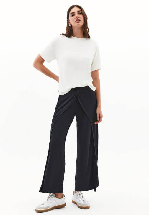 Siyah Modal Culotte Pantolon