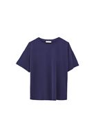 Bayan Lacivert Modal Sıfır Yaka Tişört