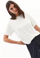 Bayan Krem Modal Sıfır Yaka Tişört