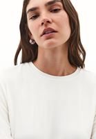 Bayan Krem Modal Sıfır Yaka Tişört