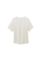 Bayan Krem Modal Sıfır Yaka Tişört