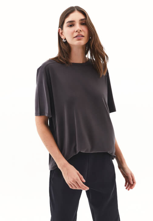 Kahverengi Modal Oversize Tişört