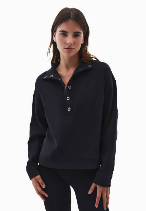 Modal Çıtçıtlı Sweatshirt ve Tayt Kombini