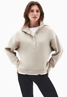 Bayan Bej Modal Çıtçıt Detaylı Sweatshirt