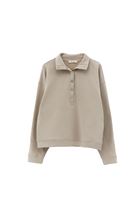 Bayan Bej Modal Çıtçıt Detaylı Sweatshirt