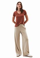 Bayan Kiremit Modal V Yaka Tişört