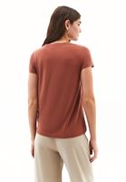 Bayan Kiremit Modal V Yaka Tişört