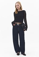 Bayan Siyah Dantelli Bot Yaka Bluz