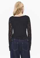 Bayan Siyah Dantelli Bot Yaka Bluz