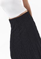 Bayan Siyah Dantelli Uzun Etek