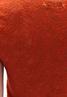 Bayan Turuncu Bot Yaka Dantel Tişört