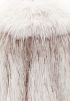 Bayan Krem Oversize Vegan Kürk Kaban