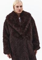 Bayan Kahverengi Oversize Vegan Kürk Kaban