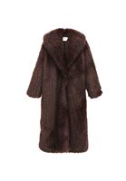 Bayan Kahverengi Oversize Vegan Kürk Kaban