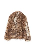 Bayan Çok Renkli Oversize Vegan Kürk Kaban