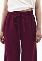 Bayan Mor Keten Karışımlı Wide-Leg Pantolon