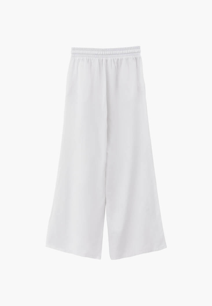 Keten Karışımlı Wide-Leg Pantolon - Görsel 8