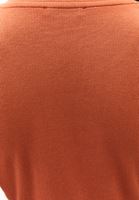 Bayan Turuncu Modal Düğme Detaylı Tişört