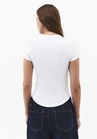 Bayan Beyaz Modal Düğme Detaylı Tişört
