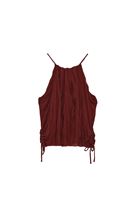 Bayan Bordo Bağlama Detaylı Bluz