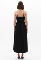 Bayan Siyah Halter Yaka Yırtmaçlı Elbise