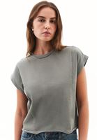 Bayan Yeşil Pamuklu Sıfır Yaka Tişört