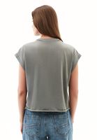 Bayan Yeşil Pamuklu Sıfır Yaka Tişört