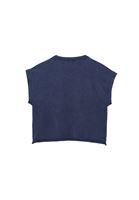 Bayan Lacivert Pamuklu Sıfır Yaka Tişört