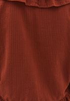 Bayan Kiremit Fırfır Detaylı Bluz