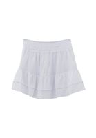 Bayan Beyaz Yüksek Bel Gipeli Mini Etek