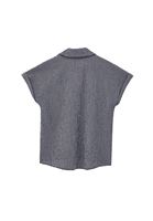 Bayan Çok Renkli Düğmeli Kısa Kollu Gömlek